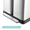 thumbnail image 3 of Dual Trash Can, Stainless Steel 2 x 9.5 Gal (36L+ 36L) Garbage Can, Steel Pedal Recycle Bin with Lid, Rectangular Hands-Free Kitchen Trash Can, 3 of 7