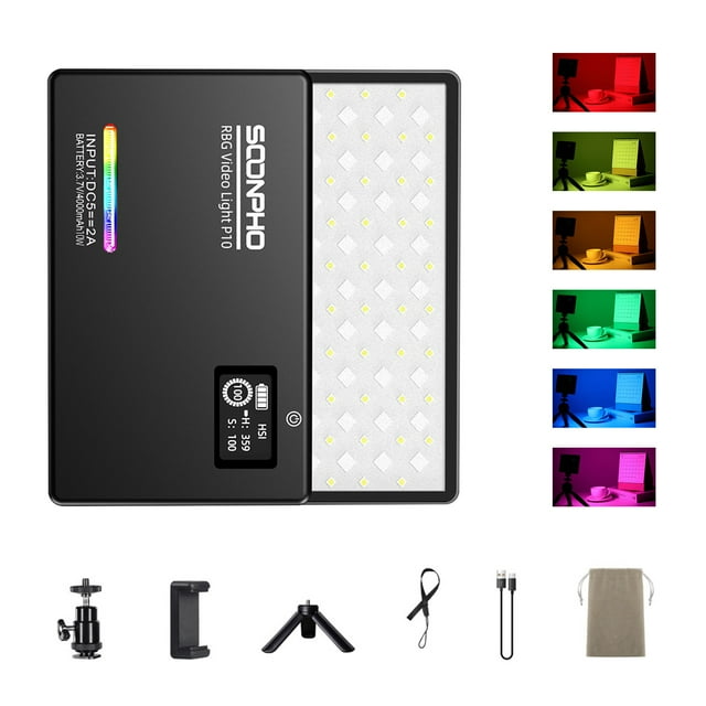 Amdohai SOOPHO P10 RGB LED Panel Lights Video Fill Light Full Color Camera Light