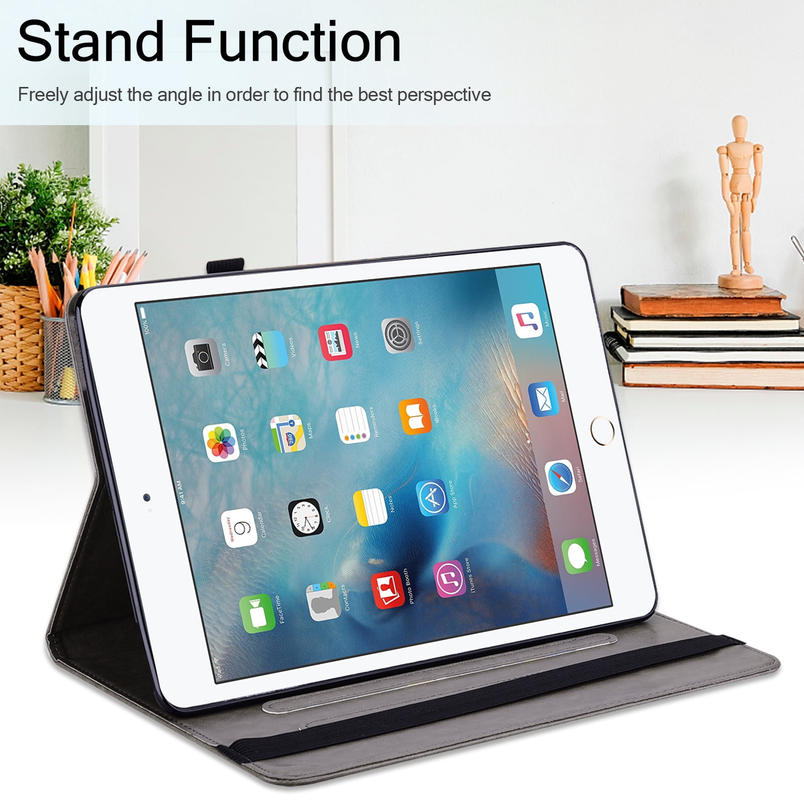 iPad Mini 1/2/3/4/5 Case, Slim Premium PU Leather Folio Stand