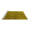 thumbnail image 2 of Ahgly Company Machine Washable Indoor Round Oriental Yellow Industrial Area Rugs, 4' Round, 2 of 4