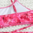 thumbnail image 7 of enyan Girls' 3 Piece Set Floral Print Bikini Swimsuit with Beach Skirt Cute Bathing Suit,Hot Pink,12-13 Years, 7 of 7