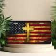 thumbnail image 4 of Cross on American Flag Front License Plate, Metal License Plate, Funny Standard Plates Personalized Novelty Decorative For Men/Women/Boys/Girls Car 6×12 Inch, 4 of 6