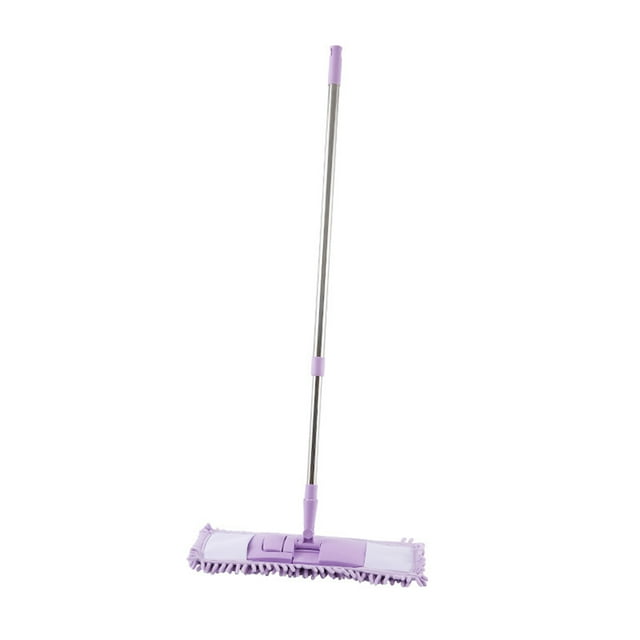 Qocolhg Système de Nettoyage de Sol en Microfibre Professionnel, Balai Plat avec Manche en Acier Inoxydable, Tampons de Balai Réutilisables Lavables, Nettoyage Humide et Poussière pour Bois Franc, Vinyle, Laminé, Nettoyage de Carreaux, Liquidation