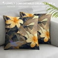 thumbnail image 3 of PRATYUS Tropical Palm Leaves Throw Pillow Covers Plumeria Flowers Green Plants Decorative Pillow Cases Summer Outdoor Decor Cushion Cover for Sofa Couch 12x12in, 3 of 5