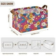 thumbnail image 7 of Yayeee Foldable Storage Basket for Shelves with Handles Set of 2 Waterproof Cloth Bins, Red Whimsical Floral, 7 of 7