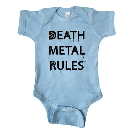 

Inktastic Death Metal Rules White T-Shirt Gift Baby Boy or Baby Girl Bodysuit