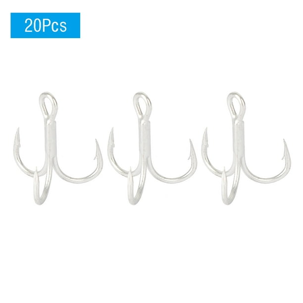 10pcs Thick Treble Hook Strong Silvery and Black Fishing Hook