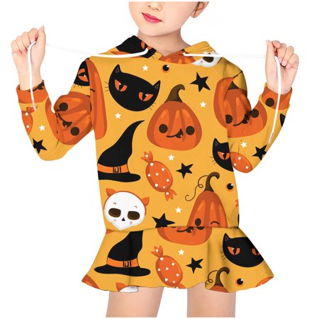 

Odeerbi Reduced Girls Dresses Baby Girl Clothes Cosplay Fall Oversized Sweatshirt Pullover Hoodie Child Long Sleeve Shirt Cute Cartoon Print Dress Outfit