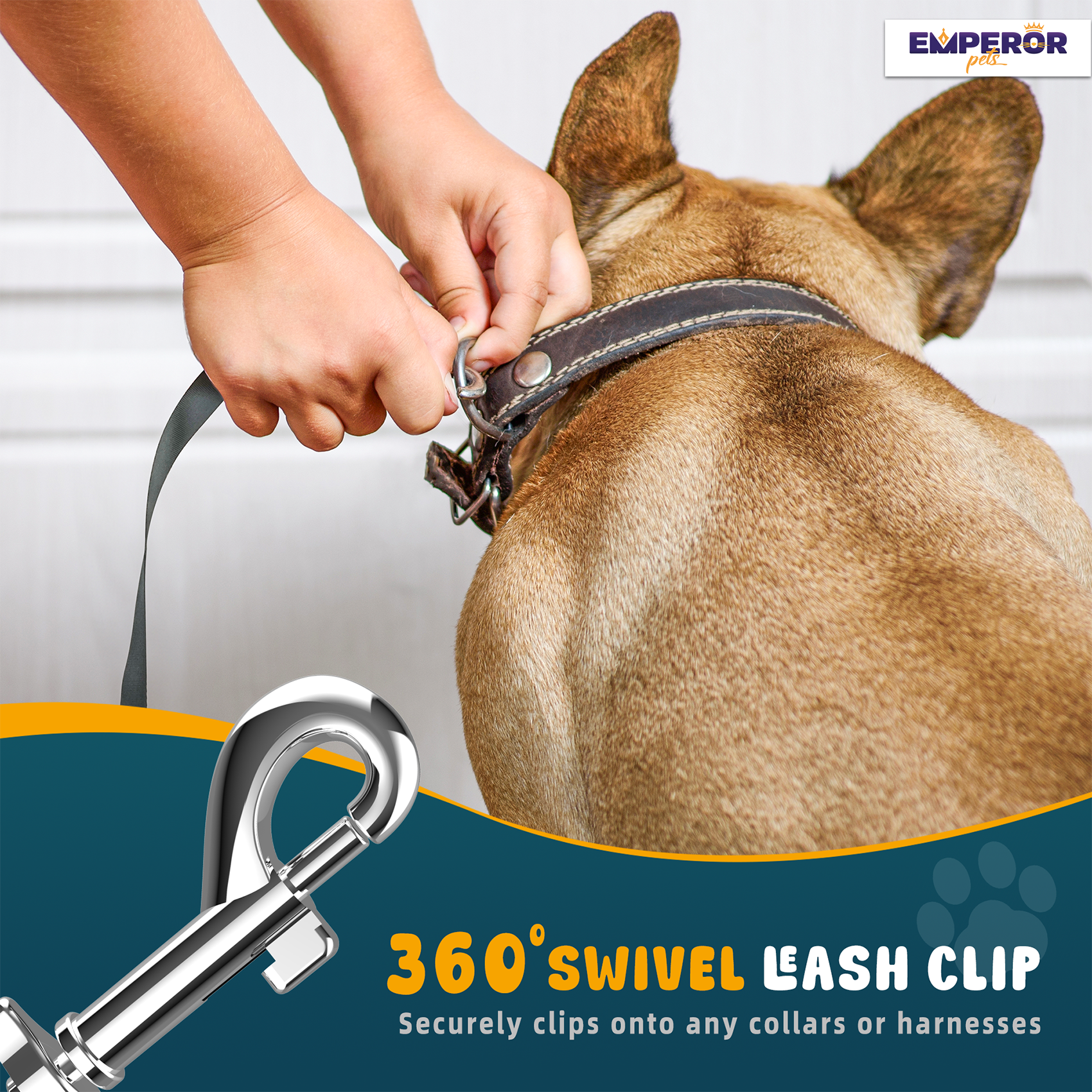 Emperor Pets 26 ft Retractable Dog Leash, Blue photo 8