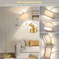 thumbnail image 3 of Floor Lamp, Arc Floor Lamp for Living Room with Adjustable Drum Lampshade, Modern Tall Standing Lamp with On/Off Foot Switch, Over Couch Arched Reading Light for Reading, Bedroom, Office, 3 of 5