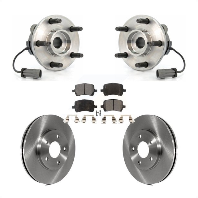 Transit Auto Front Hub Bearing Assembly Disc Brake Rotors and Ceramic Pads Kit for Car Chevrolet HHR KBB-100495