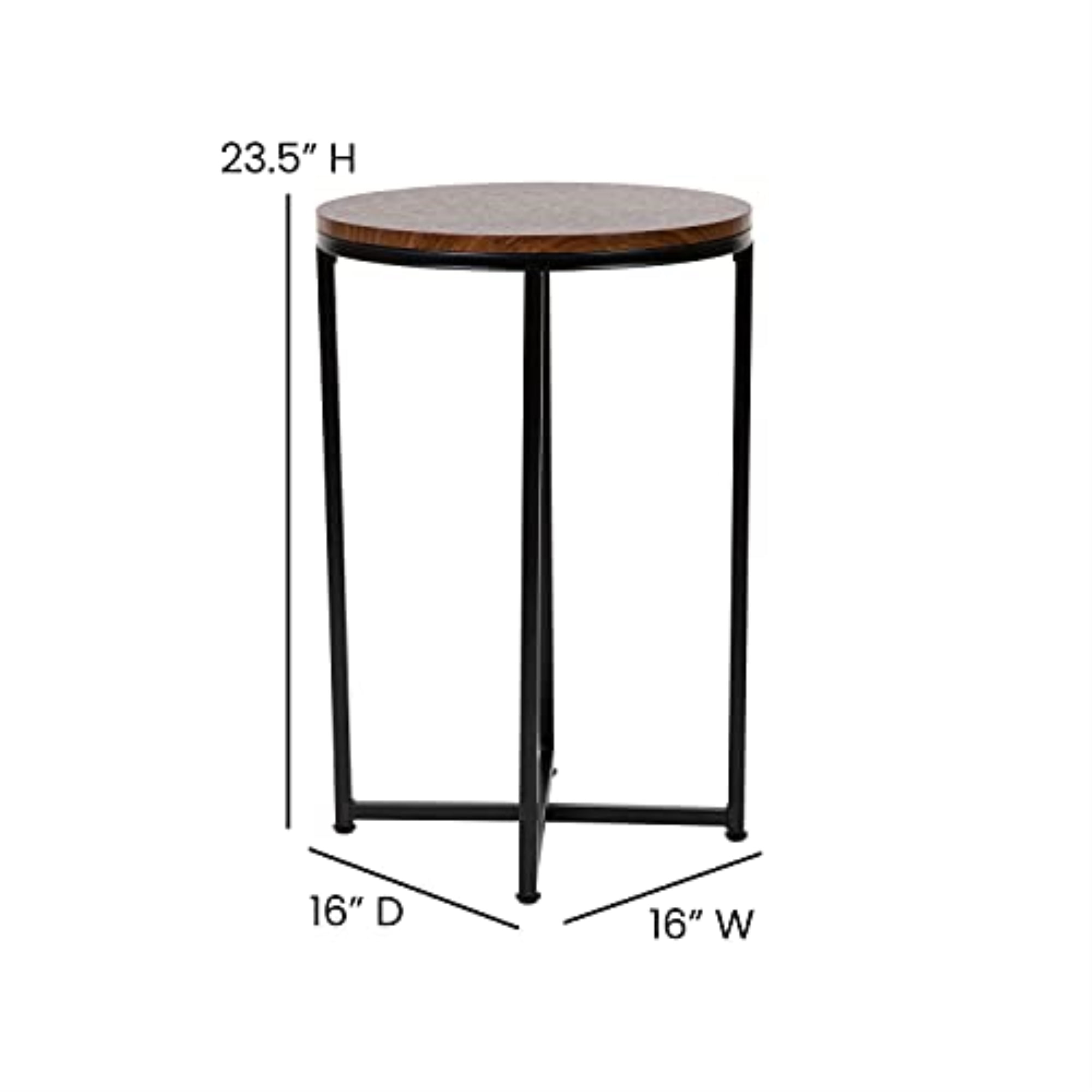 Flash Furniture Hampstead Contemporary End Table, Walnut/Matte Black