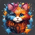 thumbnail image 3 of CafePress - Cute Cat Watercolor Long Sleeve T Shirt - Long Sleeve Dark T-Shirt, 3 of 4