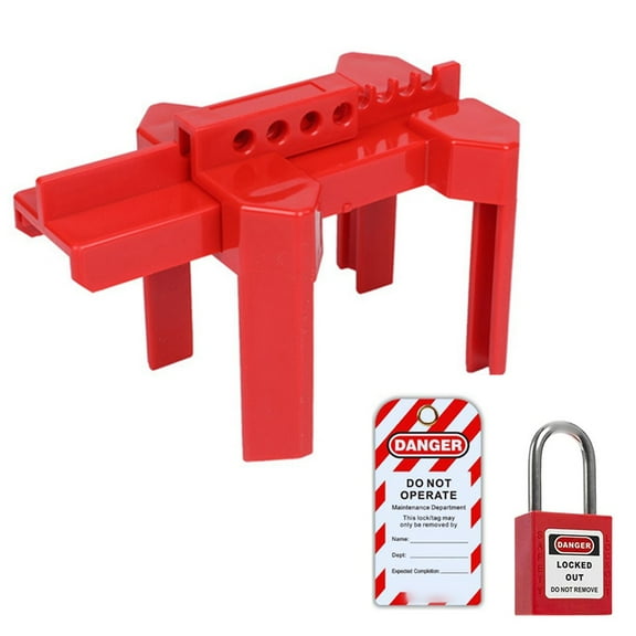 Adjustable ball valve locking device with padlock tag faucet lock adjustable