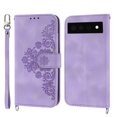 thumbnail image 2 of Decase Compatible With Google Pixel 7 Pro Case Magnetic Wallet Flip Cover with Card Holder Kickstand Design Crossbody Strap Embossed PU Leather Folio Cover for Google Pixel 7 Pro, Purple, 2 of 10