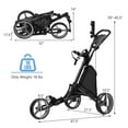 thumbnail image 3 of Spaco Folding 3 Wheels Golf Push Cart with Bag Scoreboard Adjustable Handle-Gray, Golf Stand Bag for Men & Women,Multiple Pockets, Lightweight & Durable, 3 of 8