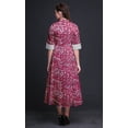 thumbnail image 3 of Bimba Floral Printed Roll Up Sleeves Button Down Mid-Calf Women Shirt Dress-XXX-Large, 3 of 5