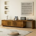 thumbnail image 2 of Tv Stand Mid-century Modern Style, 63" Extendable With Storage, Adjustable Panel For 60-69" Tvs, Living Room Bedroom Cabinet, Storage & Panel, 55"-75" Decor, 2 of 5