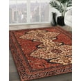 thumbnail image 3 of Ahgly Company Machine Washable Indoor Square Abstract Saffron Red Area Rugs, 5' Square, 3 of 7