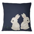 thumbnail image 2 of S4Sassy Easter Bunny Print Decorative Navy Blue Cushion Case Square Pillow Cover Throw - Choose Size, 2 of 4