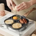 thumbnail image 5 of 1pc Fry Pan For Egg, Non Stick Pancake Pan, 4/2 Cups, Aluminium Alloy Pancake Pan Cooker For Breakfast Or Steak, Egg Burger Pan With Wooden Handle, Gas Stove & Induction Compatible, 5 of 11
