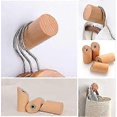 thumbnail image 3 of Wood Wall Hooks, 4 Pack Coat Hooks Wall Mounted Rustic Wooden Hooks Heavy Duty Robe Hook Hat Rack | Hooks for Hanging Bathroom Towels (Beech Wood), 3 of 5