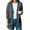 Black, variant on V-Neck Striped Patchwork Cardigan for Women 3/4 Sleeve Button Front Fringe Hem with Pockets White S