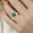 thumbnail image 3 of Pompeii 1 1/2Ct Round Blue Diamond Engagement Ring 14k White or Yellow Gold Lab Grown, 3 of 4