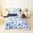thumbnail image 2 of spefrowx Kawaii Sea Turtle Twin Comforter Sets for Kids Boys, Ocean Coral Starfish Seashell Bedding Set, Navy Reversible, 2-Piece, 1 Comforter and 1 Pillowcase, 2 of 6