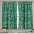 thumbnail image 2 of Ambesonne Leaves Valance & Curtain, Hawaiian Tropical Foliage, 55"x30", Green Night Blue, 2 of 7