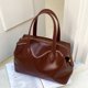 thumbnail image 2 of Bolsos Boston casuales coreanos para mujer, bolsos y carteras de diseñador de lujo, novedad de 2023, en cuero PU con cera de aceite, bolso de mano con asa superior, 2 of 5