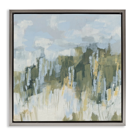 Stupell Industries Contemporary Abstract Rural Nature Gray Floating Frame Canvas Art, 25 x 25, by June Erica Vess