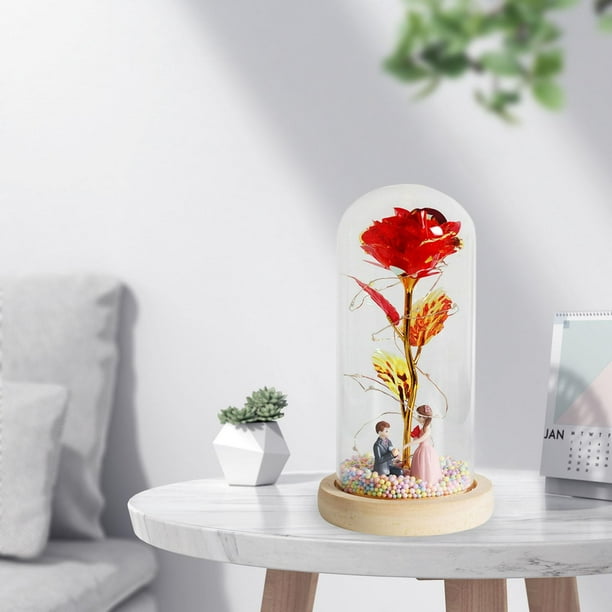 flores artificiales - Cúpulas de , con , roja Cubierta de brillante , Yotijar rosa eterna