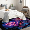 thumbnail image 4 of Rose Rugs for Bedroom - 6x9 Rug - Rose Rug - Black and Neon Floral Area Rug - Flower Rugs - Girls Cool Carpet, 4 of 7