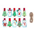 thumbnail image 3 of 10/20 piezas de pinzas de madera para Navidad, pinzas para la ropa con forma de árbol de Navidad, copos de nieve, alce y Papá Noel, pinzas para fotos para colgar en casa, escuela, manualidades de arte, 3 of 4
