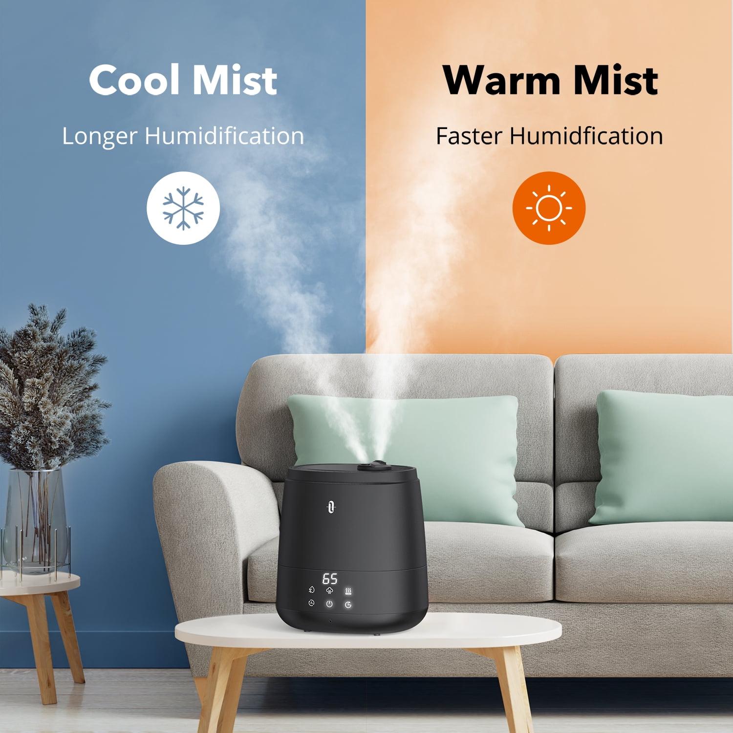 Buy 6L Humidifiers, 2in1 TaoTronics Warm & Cool Mist Ultrasonic