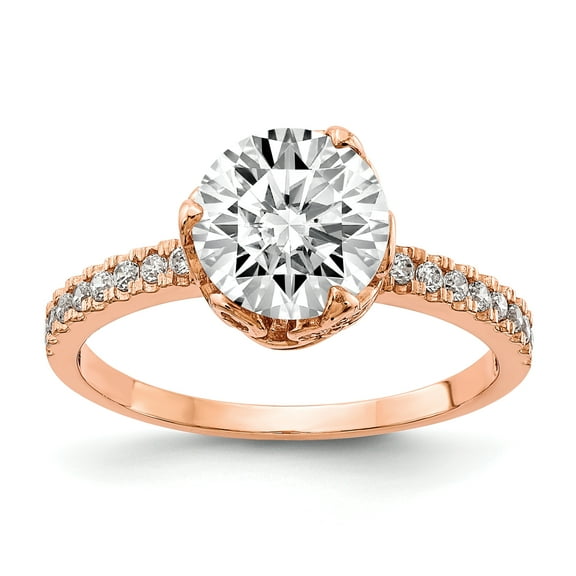 Primal Gold 10 Karat Rose Gold Cubic Zirconia Ring