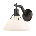thumbnail image 6 of Yep by Golden Lighting Orwell 1-light Wall Sconce in Matte Black and Opal Glass, 6 of 8