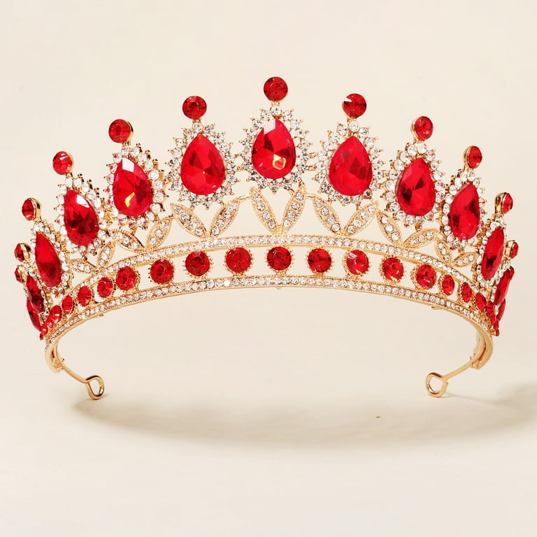 Red Heart Tiara Descendants Heart Crown Hair Jewelry Wedding
