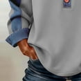 thumbnail image 7 of Women'S Clothing,Womens Long Sleeve Button Accent Pullover Solid Color Denim Patchwork Lapel Soft Breathable Casual Daily Wear Sweatshirt Gray M, 7 of 7