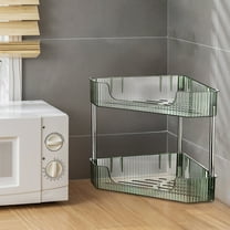 InsCrazy Desk Organizer Kitchen Double Shelf Countertop Corner Triangular Spice Hanging for Kitchen