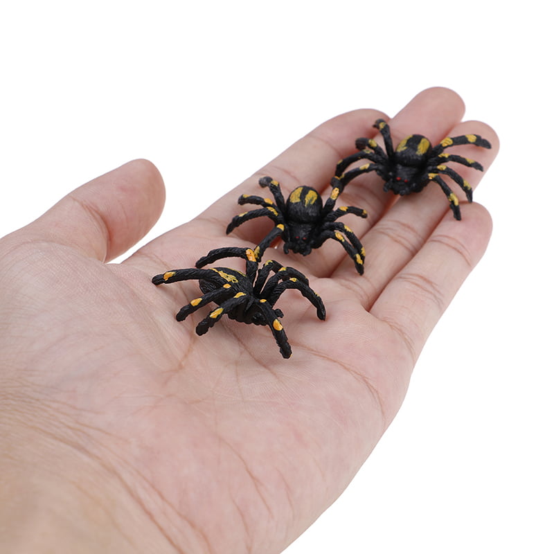 5Pcs plastic fake spider Halloween pranks joking funny toys decoration gift CA 
