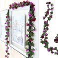 thumbnail image 3 of Selrti 2.5M Artificial Flower Garland Realistic UV Resistant Faux Flower Rattan Vine Wedding Party Hanging Simulation Bloom Decoration, 3 of 8