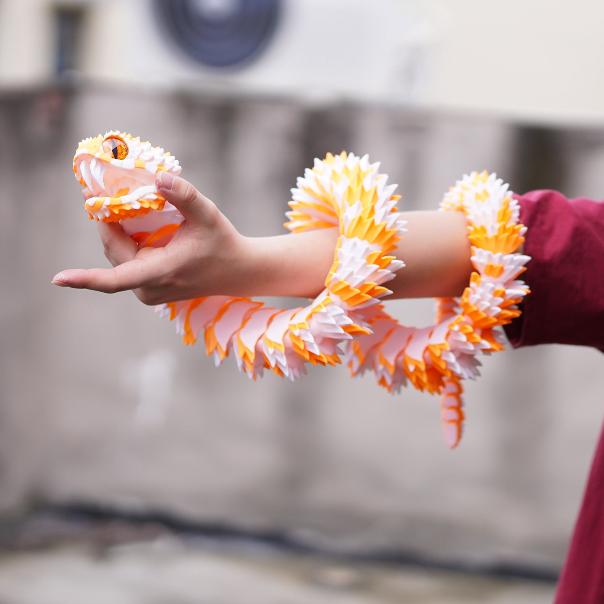 47.5inch 3D Printed snake,Flexible Joint Animal lacertid Figurines,Realistic Eyes, Home Office Decor,Fidget Toy for Adults Teens Boy Festival Gifts