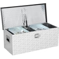 thumbnail image 1 of 36x15x15-In Truck Bed Tool Box Heavy-Duty Aluminum Diamond Plate with Sliding Shelf Lockable Toolbox for Pickup RV Traile r with 1 Small Box Silver, 1 of 7