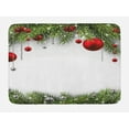 thumbnail image 1 of Christmas Bath Mat, Noel Time Backdrop with Fir Pine Leaves Celebration Ball Classic Religious Design, Non-Slip Plush Mat Bathroom Kitchen Laundry Room Decor, 29.5 X 17.5 Inches, Multicolor, Ambesonne, 1 of 2