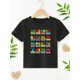 thumbnail image 2 of Boys Casual Comfy Summer Short Sleeve Crew Neck T-shirt - Colorful Alphabet Letters Pattern Trendy Summer Gift, 2 of 6