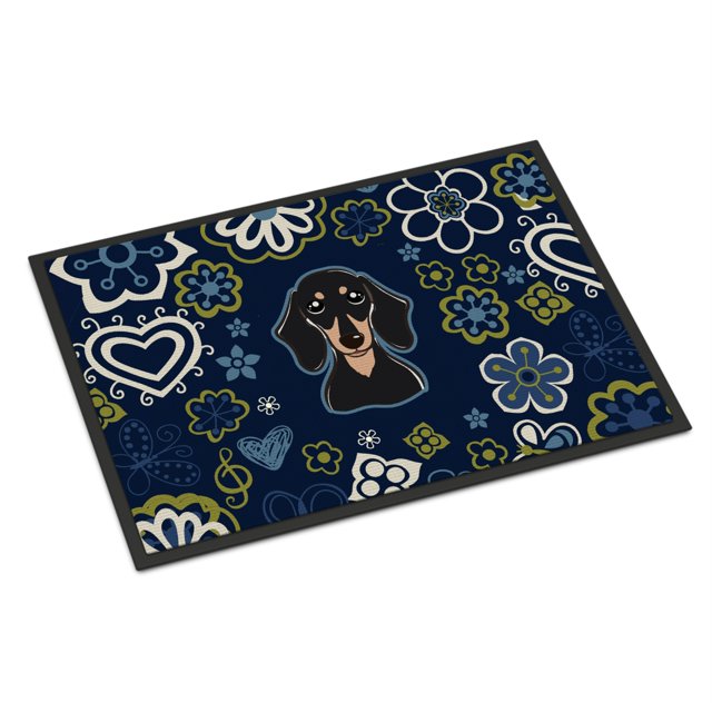 Felpudo para Interior o Exterior Caroline's Treasures BB5066JMAT Azul Suave Negro y Tan Multicolor