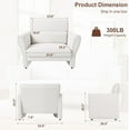 thumbnail image 2 of Modern Accent Chair, Upholstered Furry Sherpa Boucle Reading Armchair, Mid-Century Lounge Single Sofa for Bedroom, Living Room, Home Office - Ivory, 2 of 6