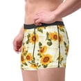 thumbnail image 5 of Salouo Light Green Plaid Sunflower Print Men's Boxer Briefs,Breathable Underwear Elastic Waistband Briefs for Men -Small, 5 of 8